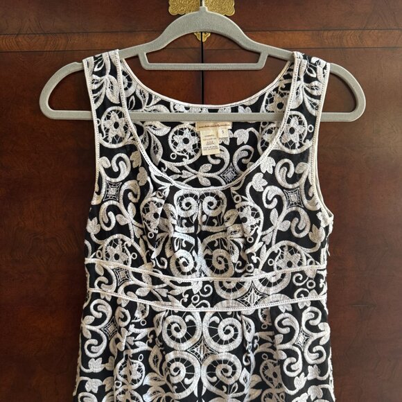Max Studio Specialty Products Embroidered Sleeveless Dress SZ S Old Money - Picture 3 of 6